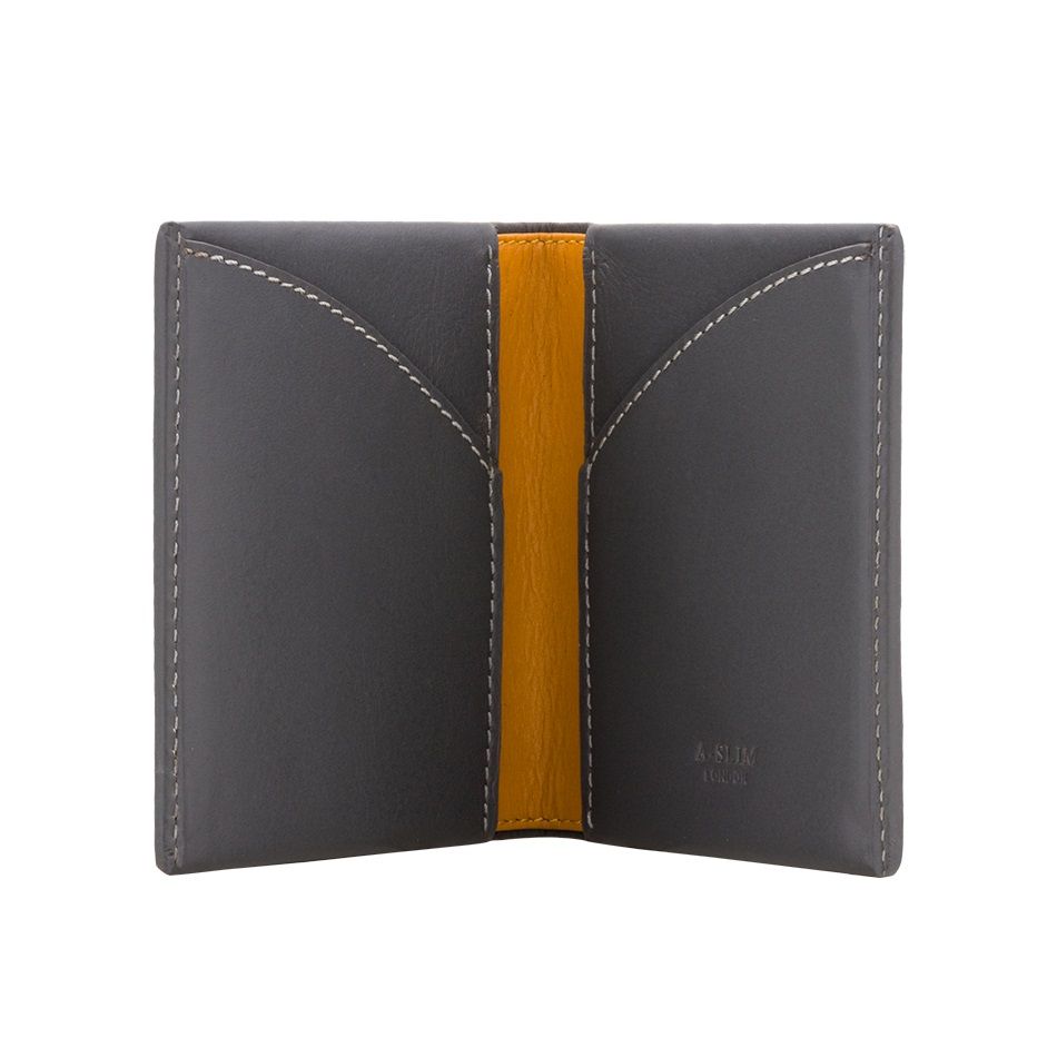 A-SLIM Leather Wallet Origami - Grey